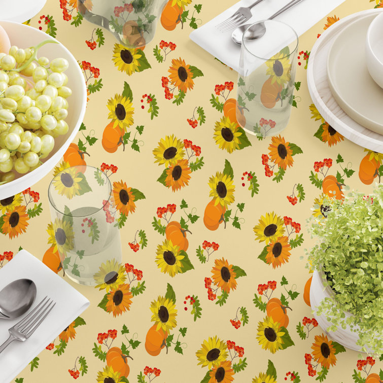 East Urban Home Rectangle Thanksgiving Cotton Tablecloth | Wayfair