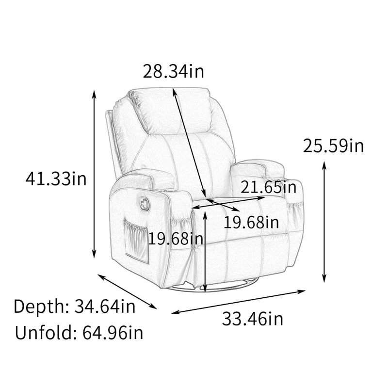 Fauteuil inclinable moderne et fonctionnel avec rangement, Vert