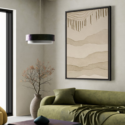Framed Canvas Wall Art - Vintage Abstract Wall Prints for Bedroom - 24"x36"