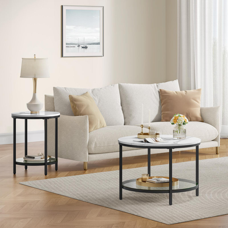Coffee Table, White, Black