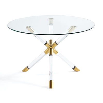 Round Glass Top with Plastic / Acrylic Base Dining Table