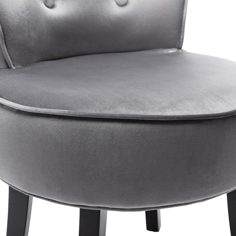 Sera Solid Wood Accent Stool, Grey