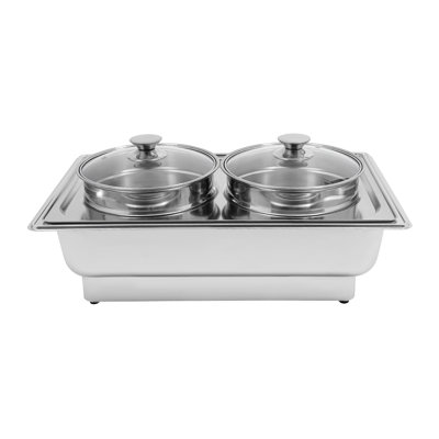 2-Pot Freestanding Stainless Steel Electric Food Warmer