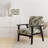 Coastal Abstraction Tropical Pattern - Upholstered Coastal Arm Chair, Green Accent Chair-1501630511