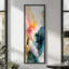Art mural botanique abstrait coloré et coloré, sarcelle et or, décor moderne, très grandes photos, impression sur toile encadrée-132135378-132135380