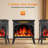 Agros 24.3'' W Portable Electric Fireplace Stove Adjustable Thermostat with Remote Control