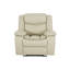 Fauteuil inclinable manuel en cuir respirant pour le salon, crème