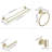 5-Piece Bath Hardware With Towel Bar Towel Rack Towel Hook Toilet Paper Holder And Towel Ring Set In Brushed Gold-117789492