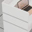 120cm White Reception Desk with Lockable Drawer & Storage Cupboard for Salon or Office