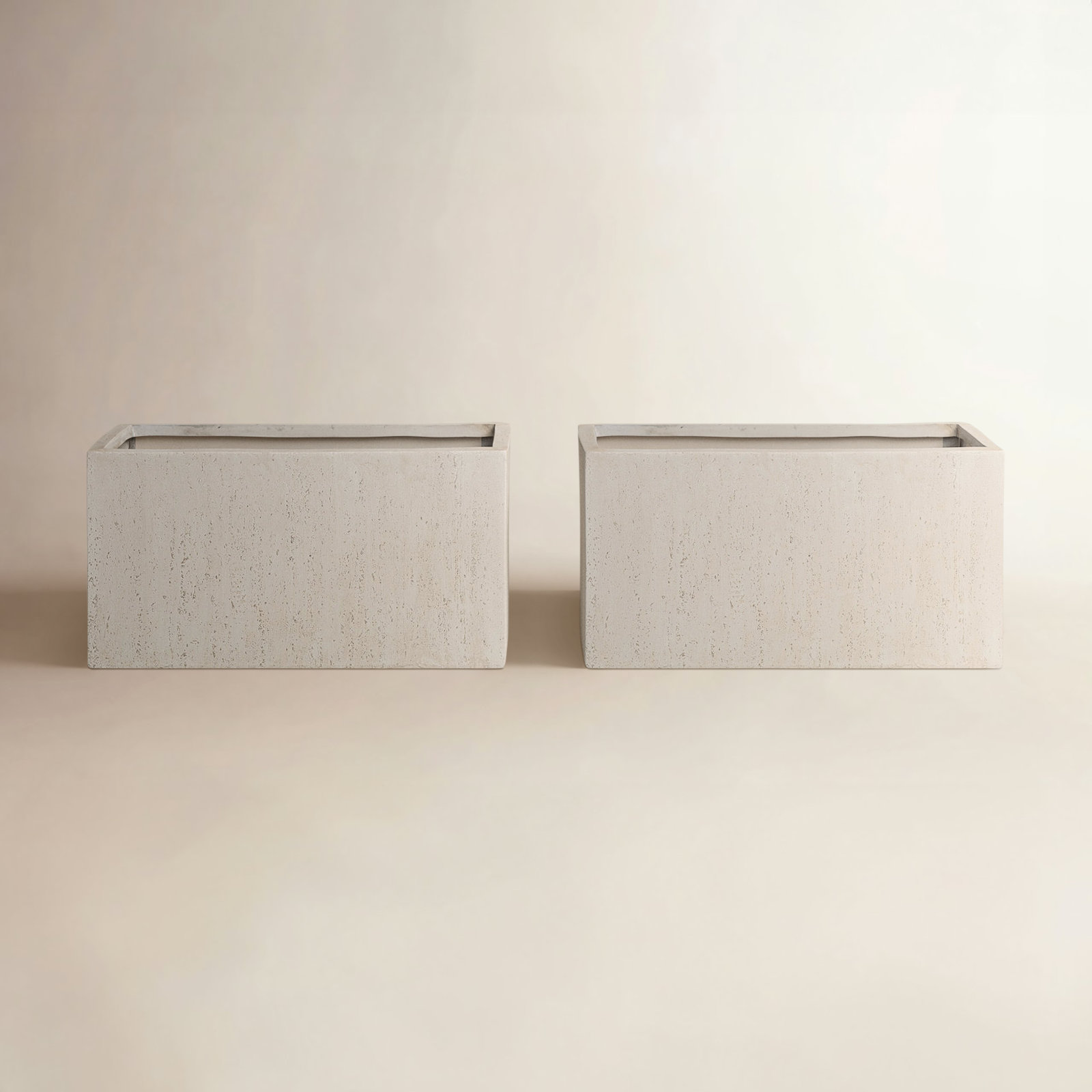 Pot Planter, 18" H x 35.25" W x 18" D, White, 2