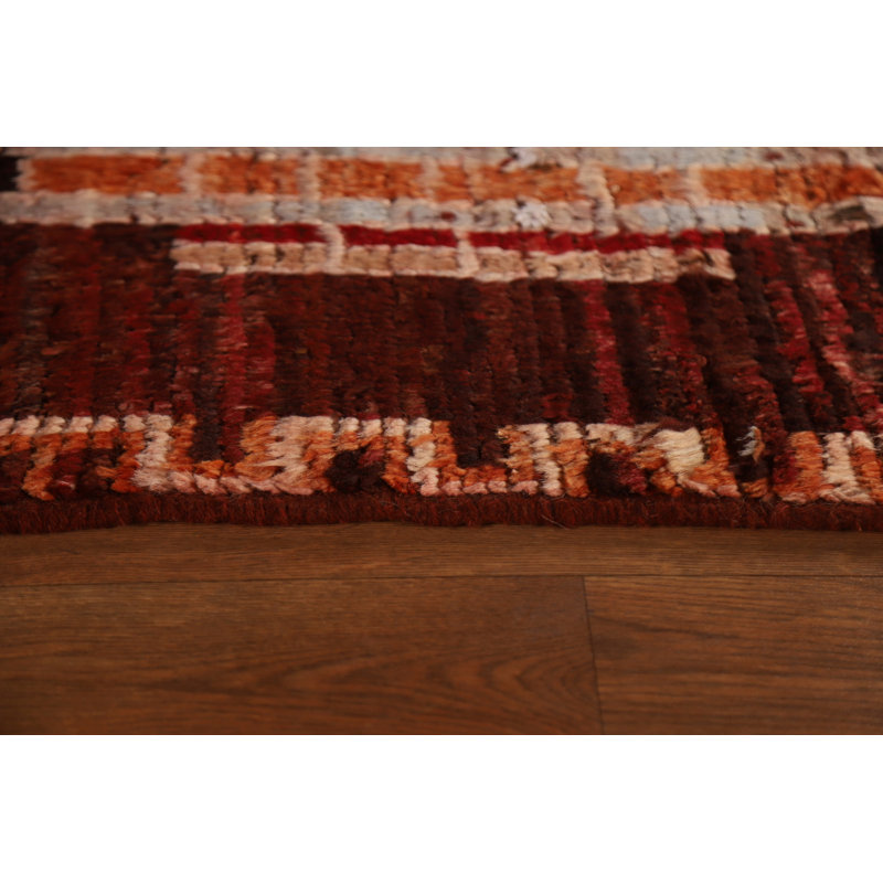 Tapis unique en laine rouge 7 pi x 9 pi 7 po New Age