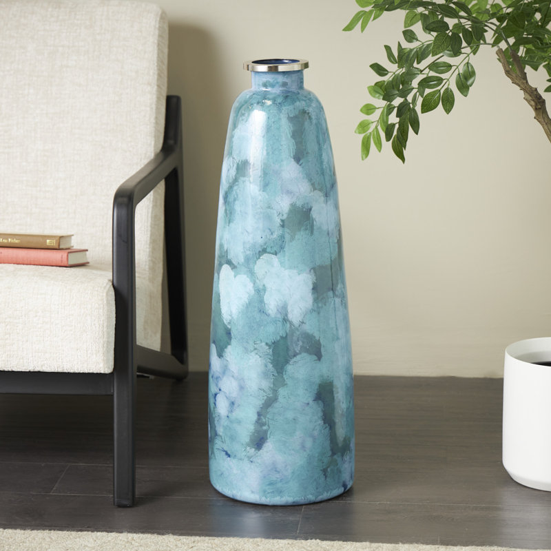 Handmade Glass Floor Vase, 29.5" H x 10" W x 10" D