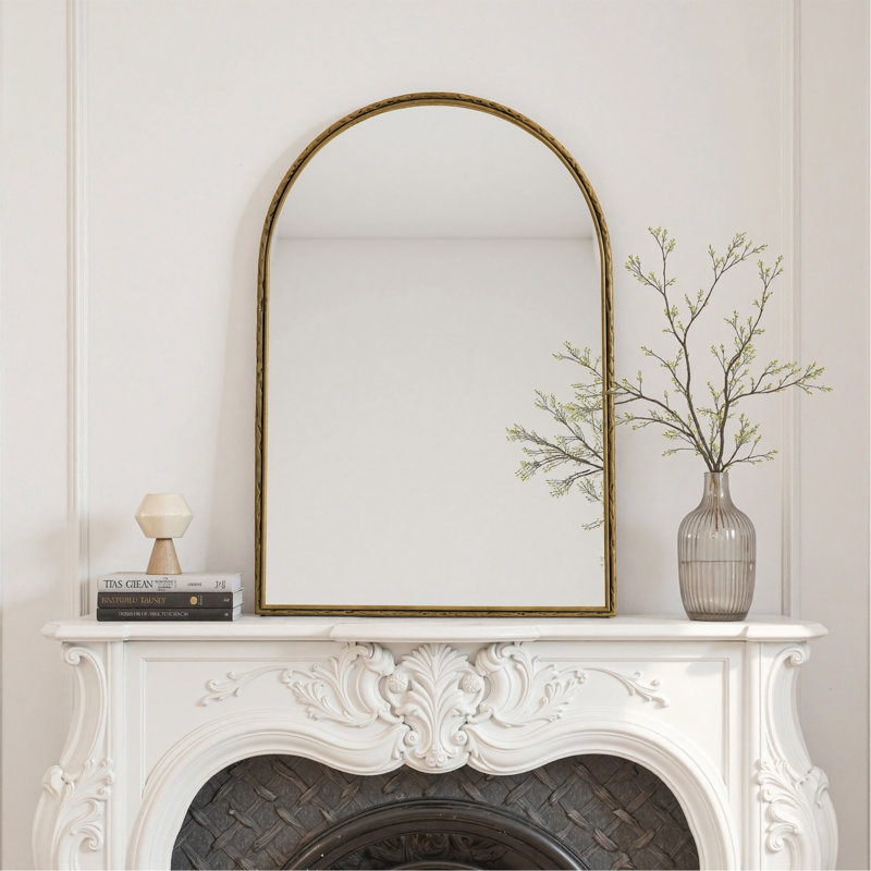Miroir mural arqué - Miroir de meuble-lavabo élégant pour salle de bain, salon et chambre à coucher, décoration encadrée durable