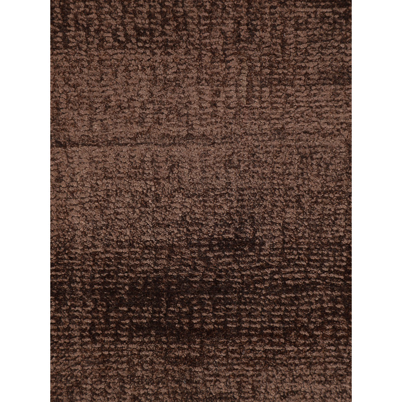 Ava Handmade Viscose Silky Solid Soft Dark Brown Rug, Runner 75 x 200cm