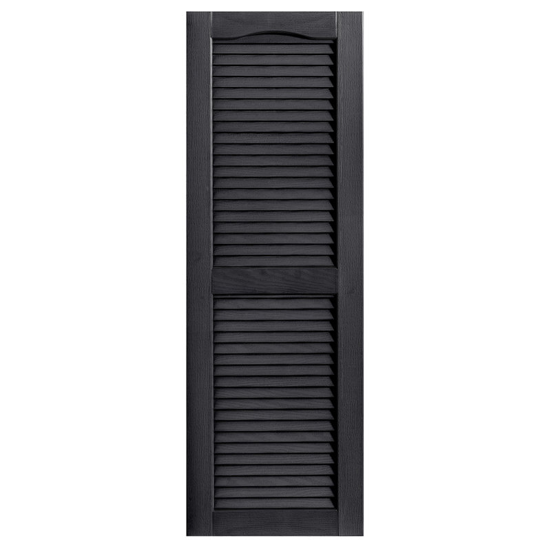 Paire de volets à persiennes cathédrale personnalisés ouverts, H 81 po x l 16 po x P 1 po, Noir