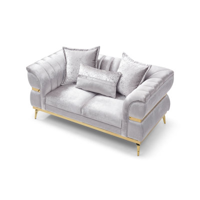 Glory Furniture Eaton G00244A-L Loveseat Shiny Silver