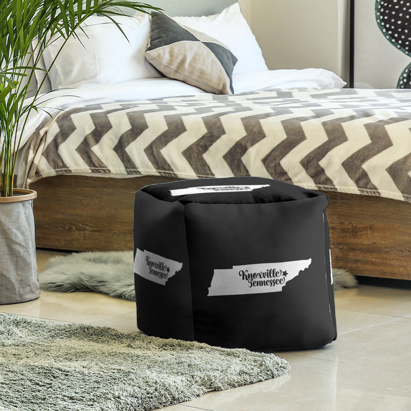 Knoxville Upholstered Ottoman, Black