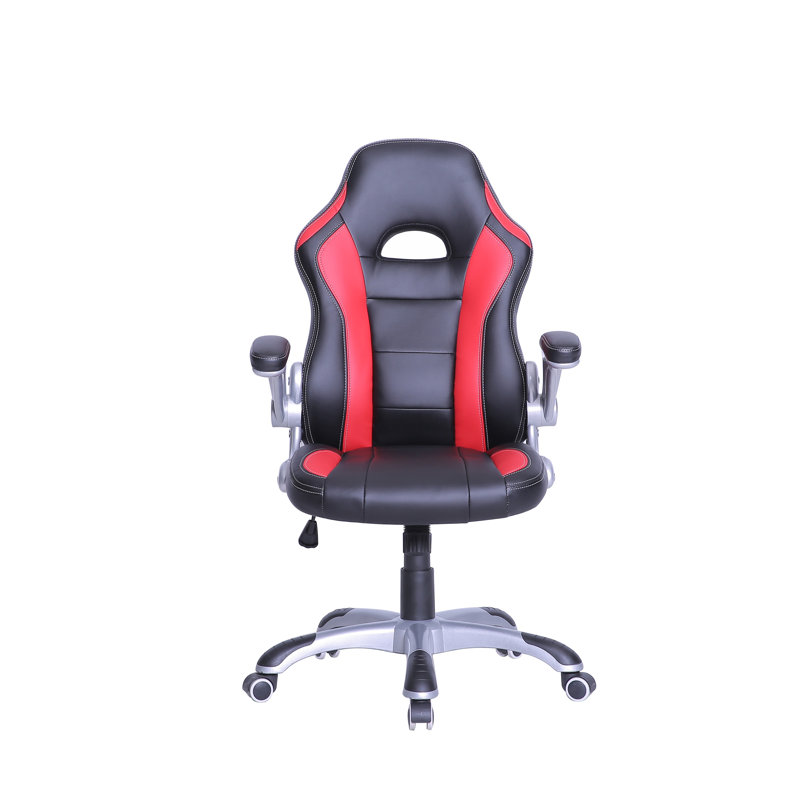 Inbox Zero Erisa Adjustable Reclining Ergonomic Faux Leather Swiveling PC & Racing Game Chair in Black