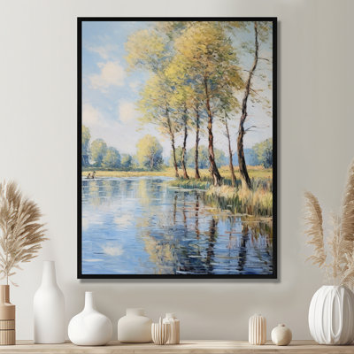 Spring Trees By The Country River - Lake Wall Art