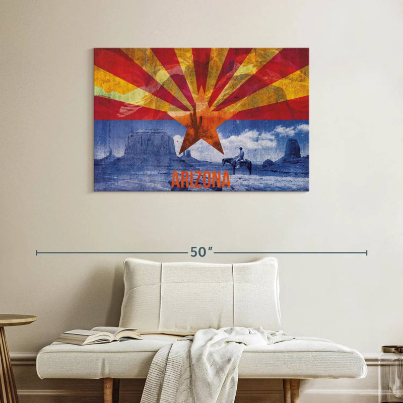 Drapeau de l’Arizona, H 26 po x l 39 po x P 1,25 po