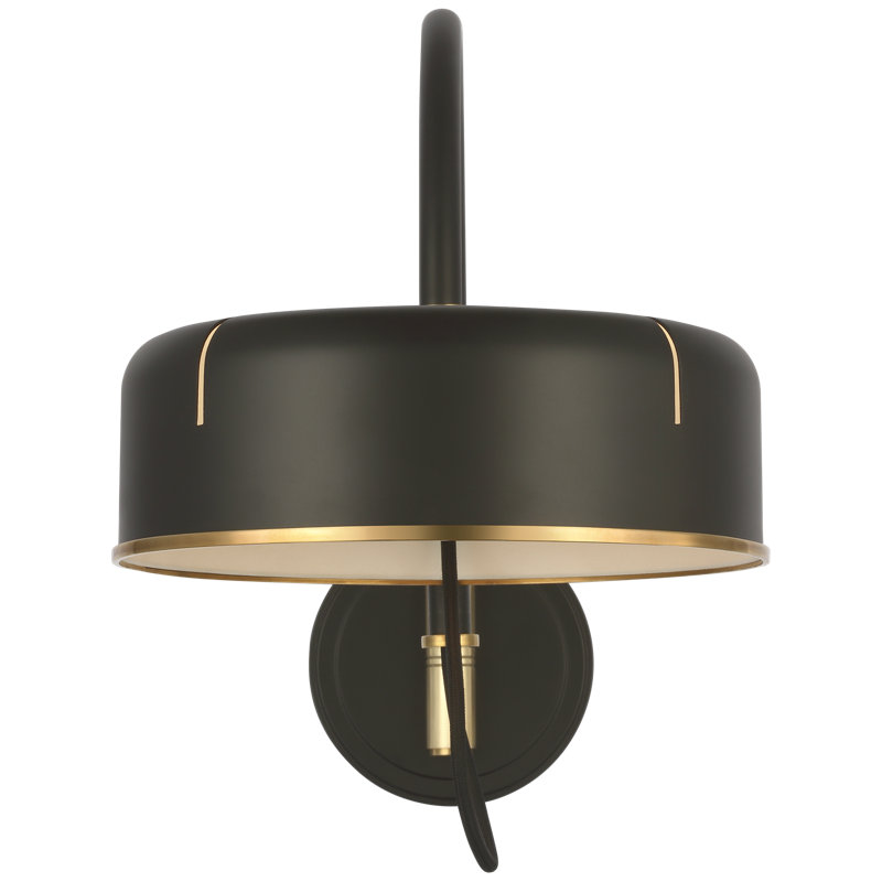 Thomas O'Brien Oso 13" Articulating Arc Wall Light, Modern Iron/Hand-Rubbed Antique Brass, Iron