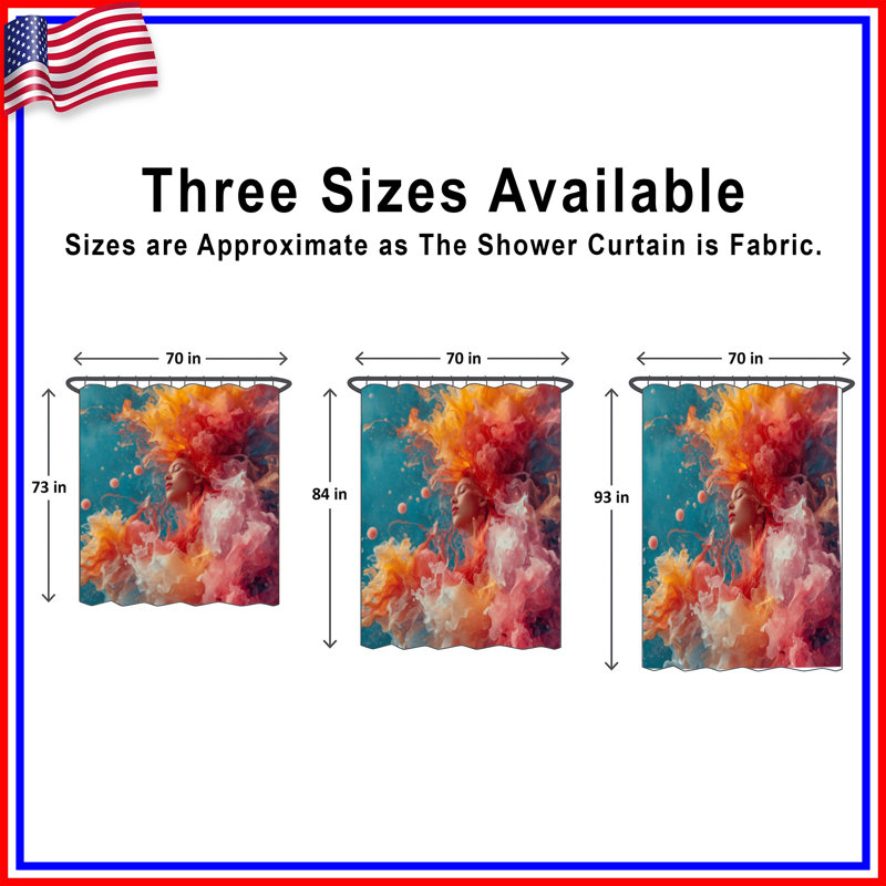 Vibrant Underwater Woman Shower Curtains Extra Long, 70in W x 84in H