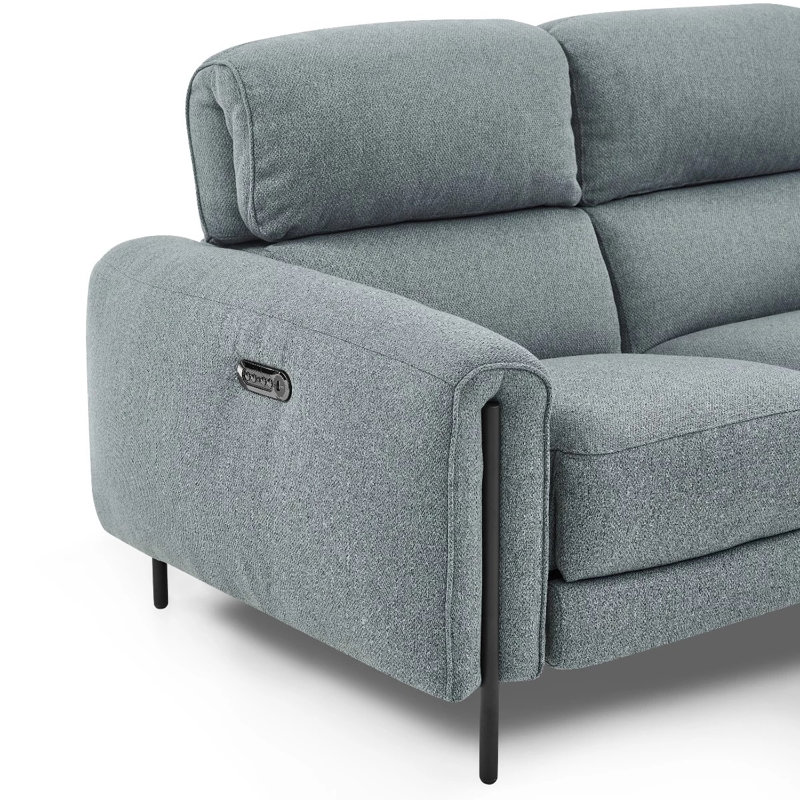 Canapé inclinable à accoudoirs arrondis Charm 104 po, Gris