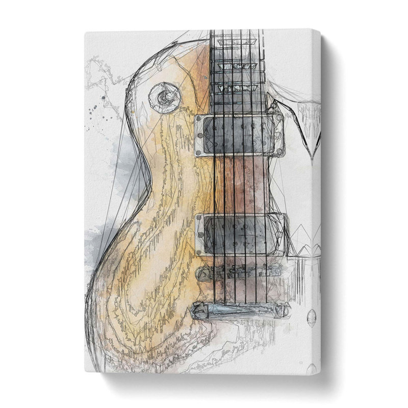 Aged Electric Guitar - Wrapped Canvas, 50.8 cm H x 35.6 cm W