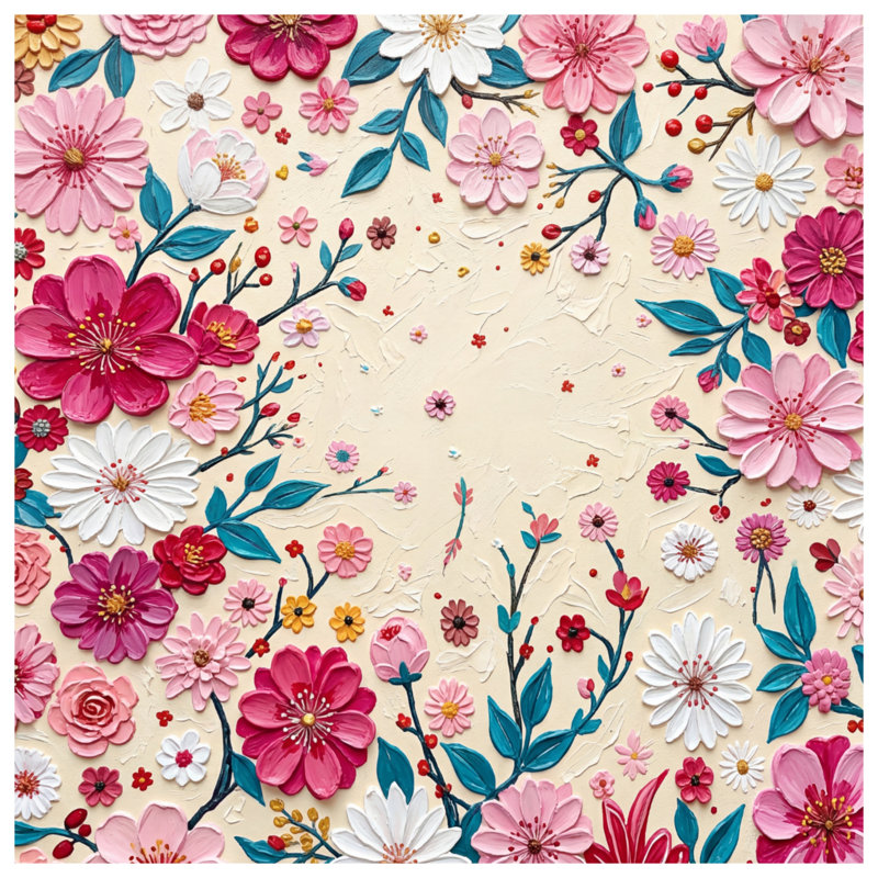 Floral Embossed Wall Art Bath Mat, 34in W x 21in L