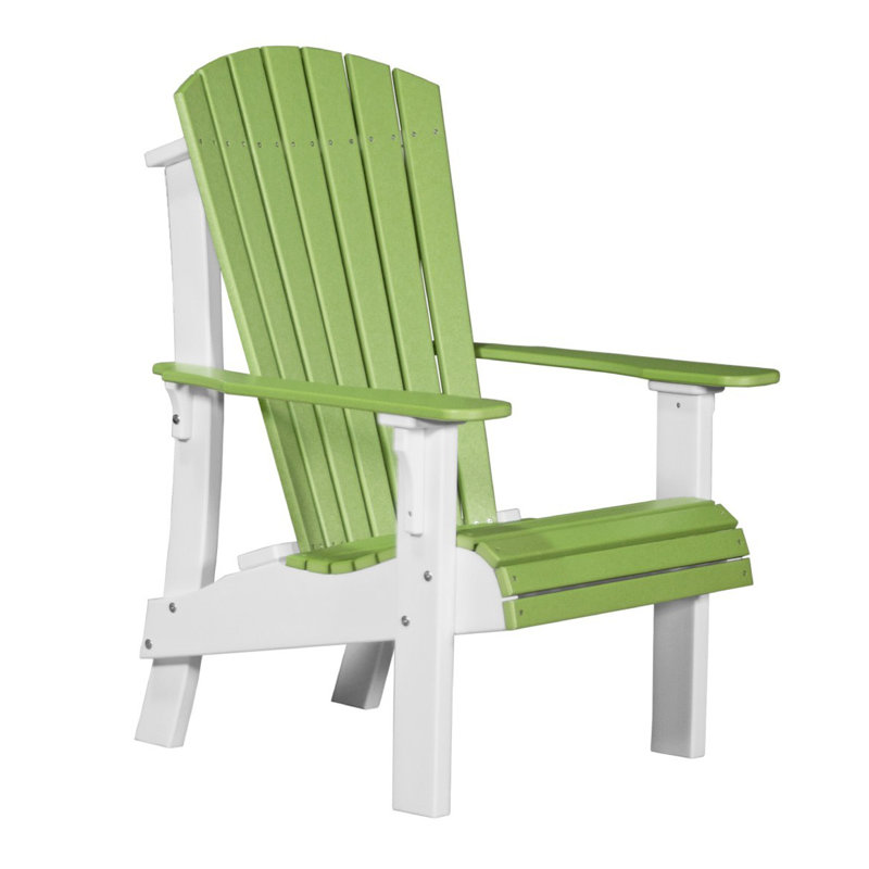 Chaise adirondack en plastique royal Zussen, Vert citron / blanc