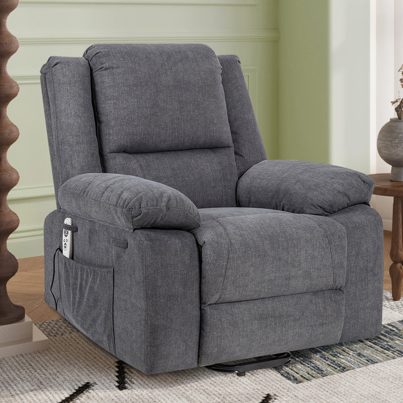 Fauteuil inclinable électrique avec massage, poche latérale, Gris foncé
