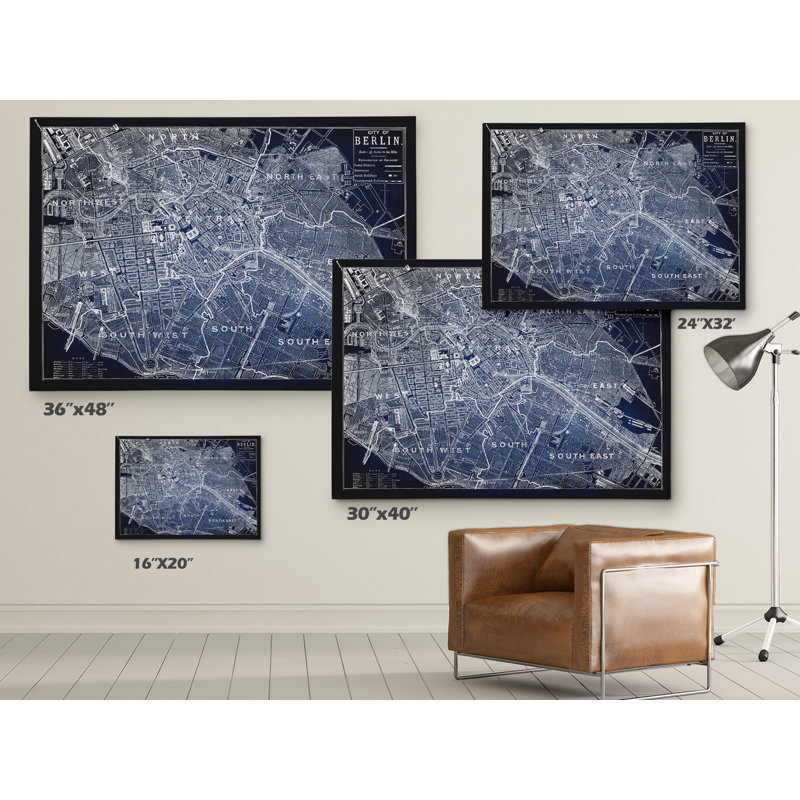 " Berlin Sketch Map ", 30" H x 40" W x 1.5" D