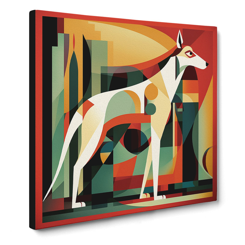 Greyhound Dog Constructivism No.1 - No Frame Print, 35cm H x 35cm W x 3cm D
