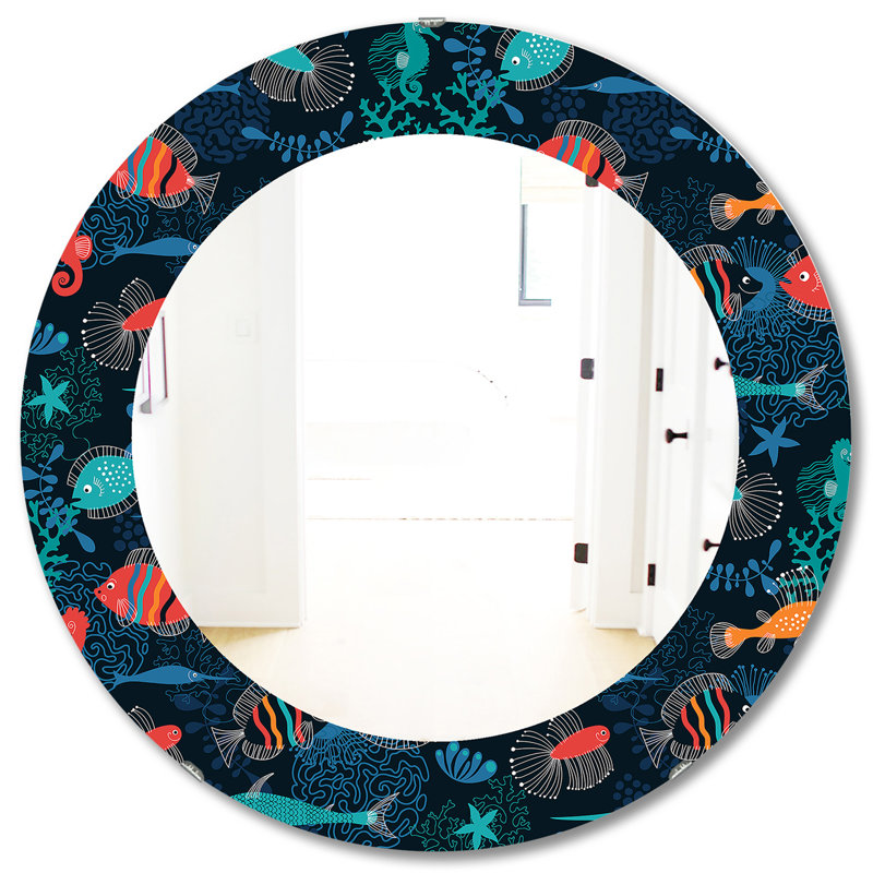 Miroir de salle de bain traditionnel Costal Creatures 2, H 31,5 po x l po