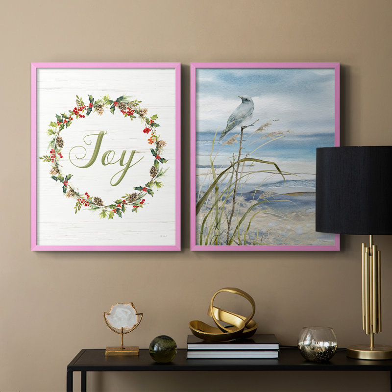 Joy - reproduction encadrée de qualité supérieure - prête à être accrochée - aucun clou requis - aucun clou requis, Rose