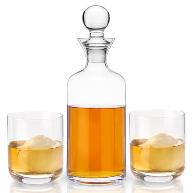 Nude Glass Modern Classic Square & Rocks Whiskey Glass and Decanter Set