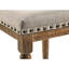 Tabourets de comptoir (2), tissu beige doux, finition chêne vieilli, pour une expérience d'assise luxueuse 2 - Coussin et pieds en tissu