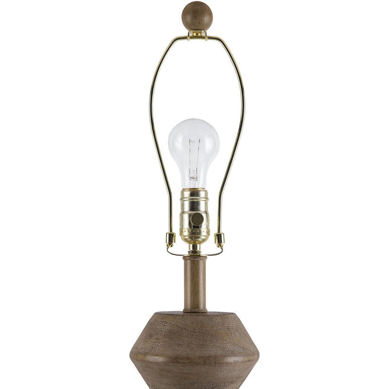 Zaymere Floor Lamp, Dark Brown, Tan