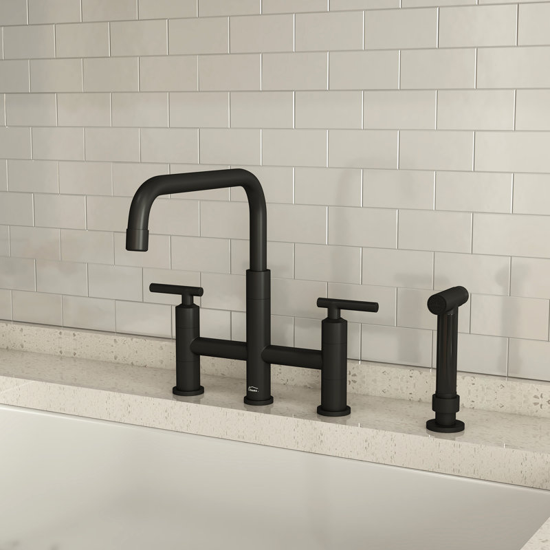 Clihome Kitchen Faucet with Side Spray, Matte Black