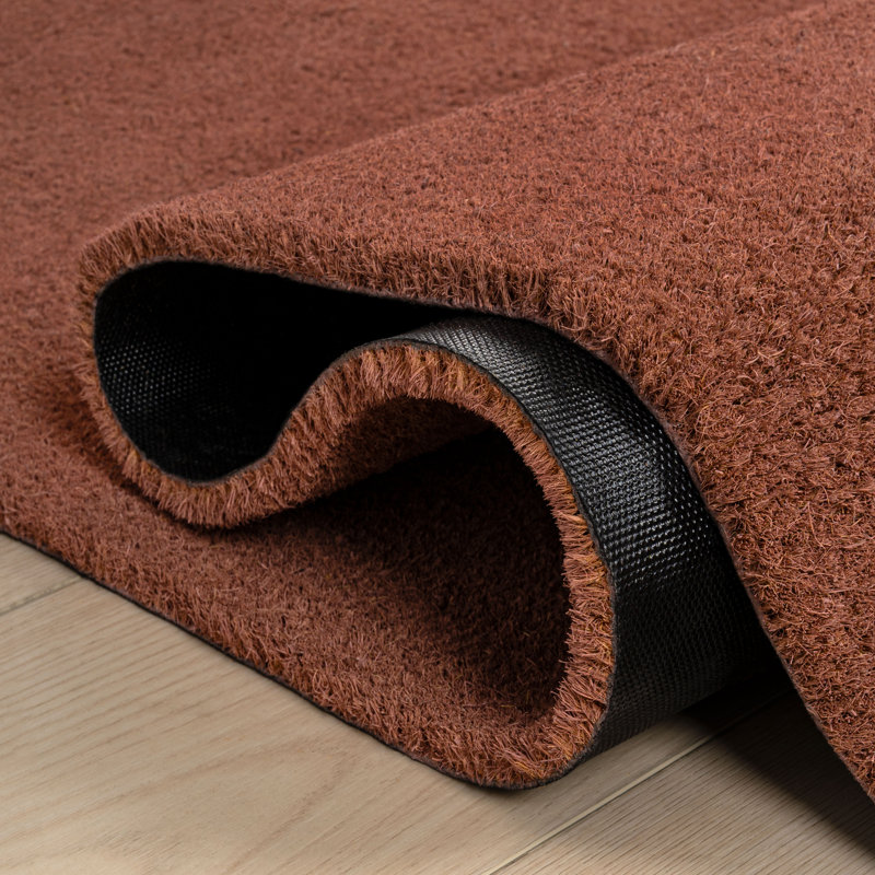 Kalonni Classic Casual Commerical Natural Coir Indoor/Outdoor Mat, 26" W x 96" L, Beige