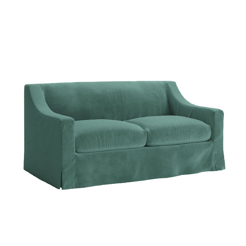 Evergreen Loveseat, Seafoam Recycled Velvet