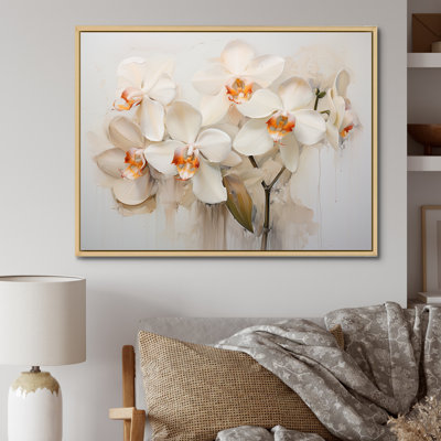 Orchidées beiges tranquillité II sur toile