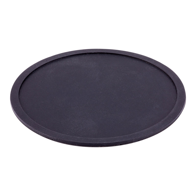 Silicone Round 6 Piece Coaster Set, Black