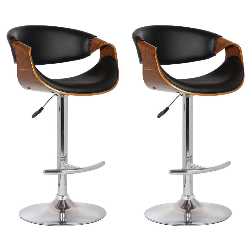 Tabouret de bar pivotant à hauteur réglable Butterfly , Noir, 2