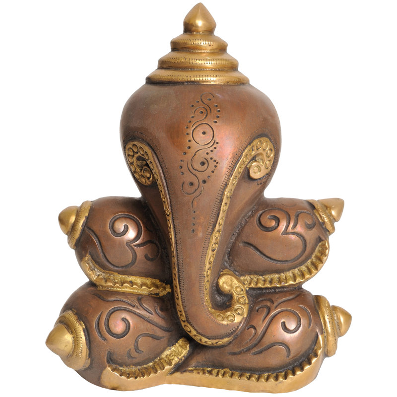 Ganesha stylisé - fait avec des conches (suspension murale creuse)