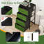 Commode de rangement verticale 4 tiroirs vert olive avec tiroirs en tissu