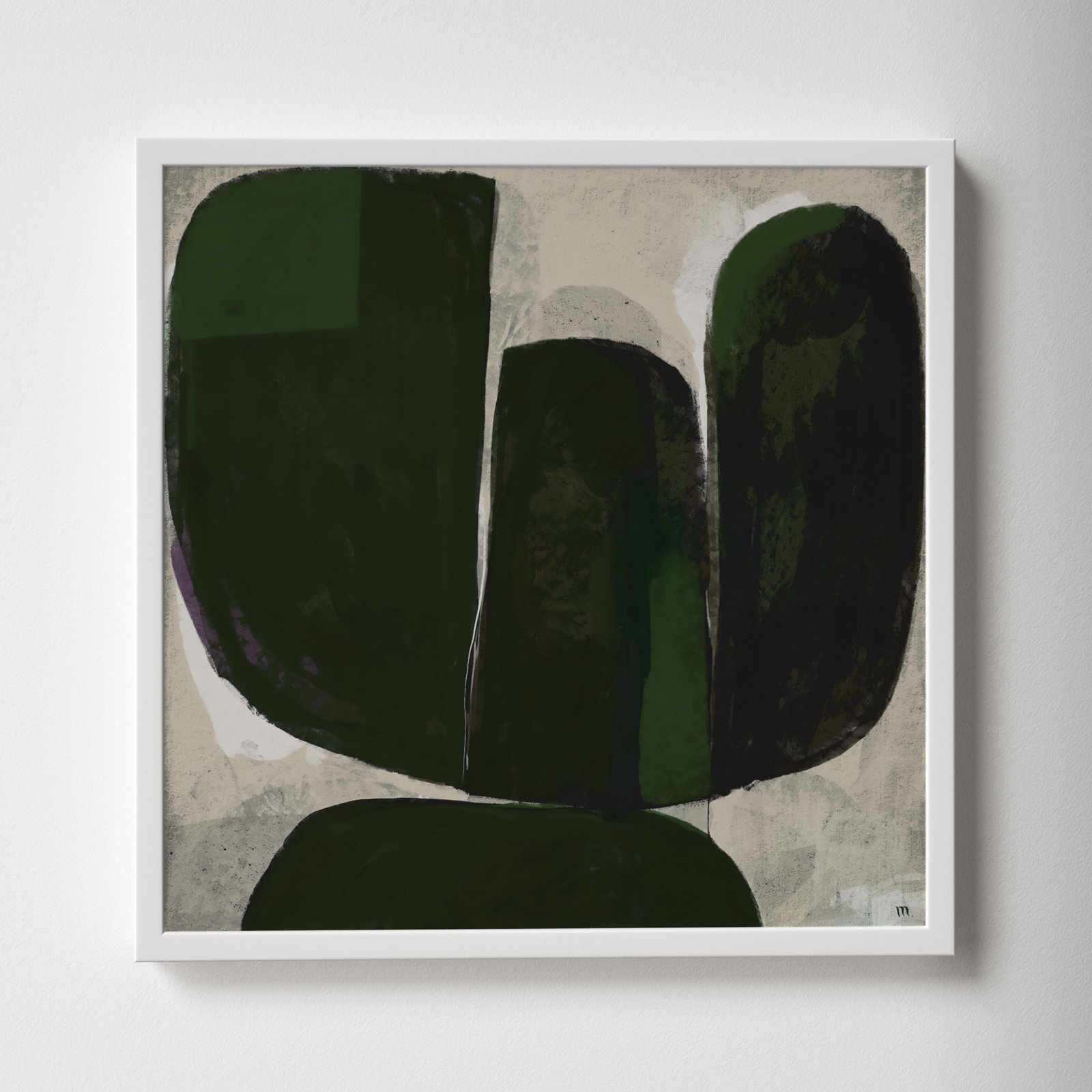 Succulent #6 by StudioM, 16" H x 16" W x 1.25" D, White