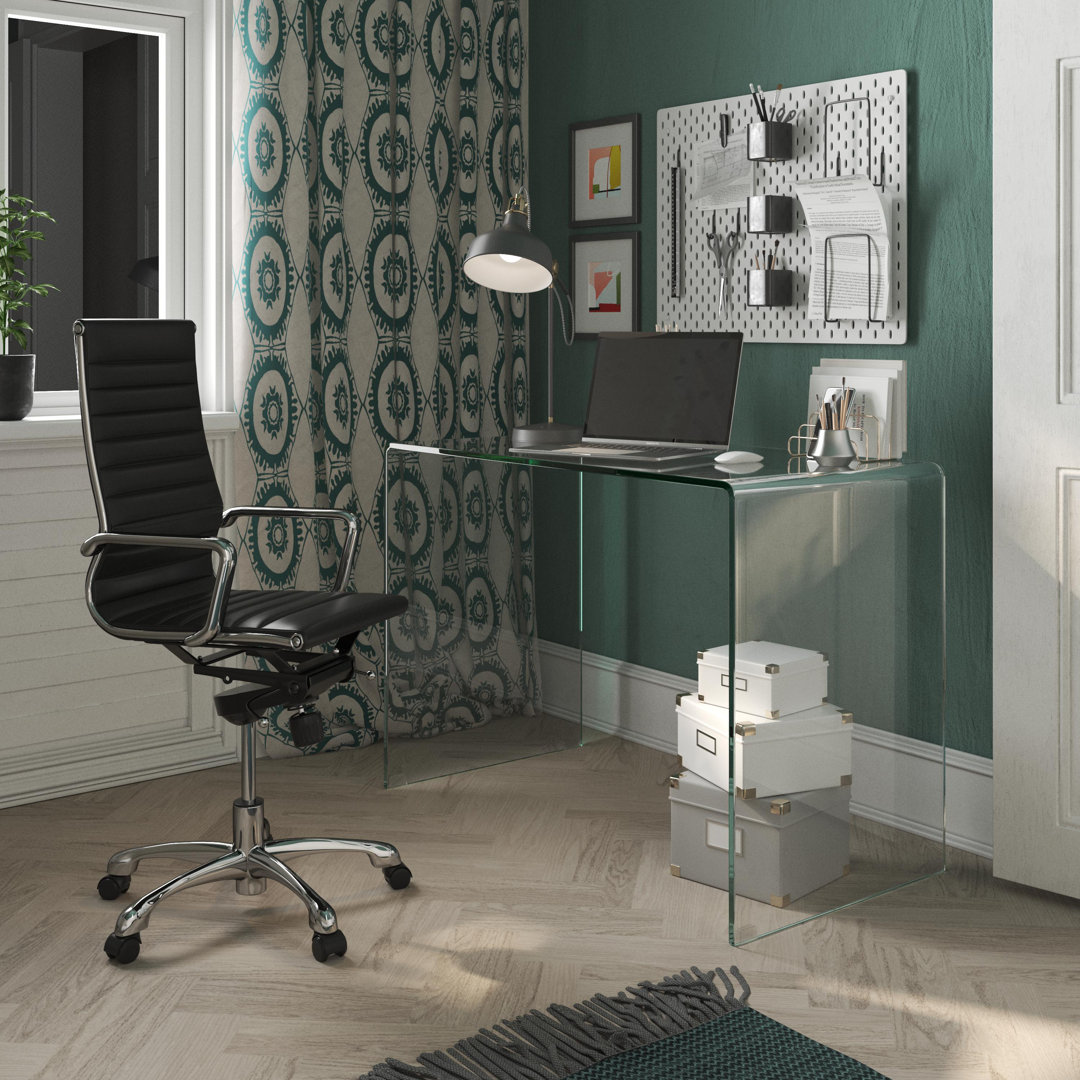 Paleczny Writing Desk Ebern Designs Color (Top): Clear Size: 30" H x 43.29" W x 21.69" D