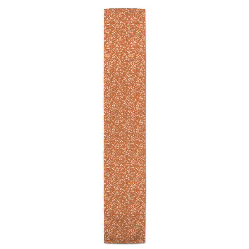 Chemin de table Maribeth, 90 po x 16 po, Orange, Floral