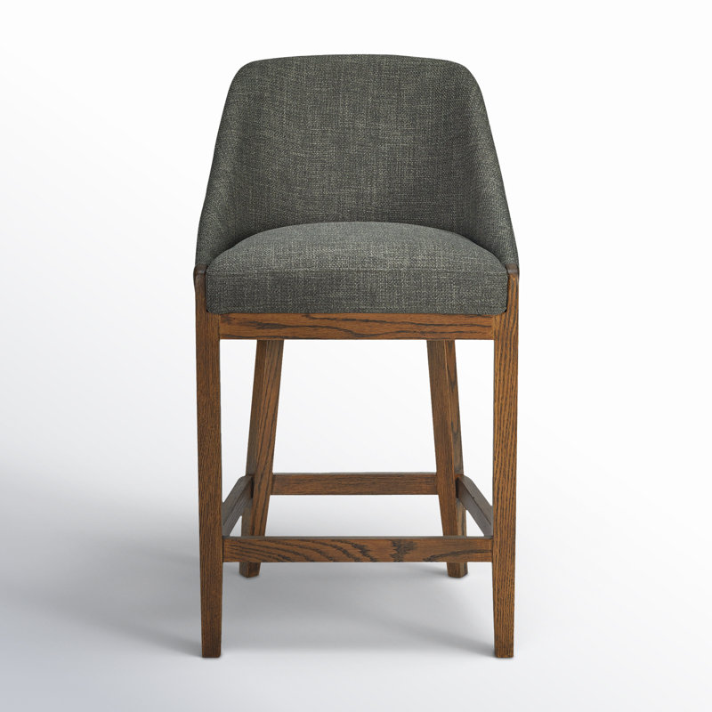 EDWARD COUNTER STOOL PERFORMANCE FABRIC HEATHER GREEN, Charcoal Performance Chenille